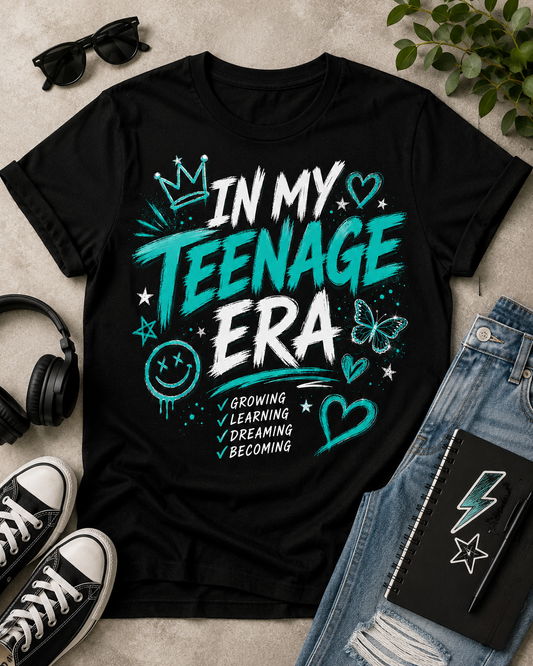 In My Teenage Era Shirt | Trendy Back to School Graphic Tee for Teen Girls | Cute Youth Shirt | First Day of School Outfit | Inspirational Student Tee