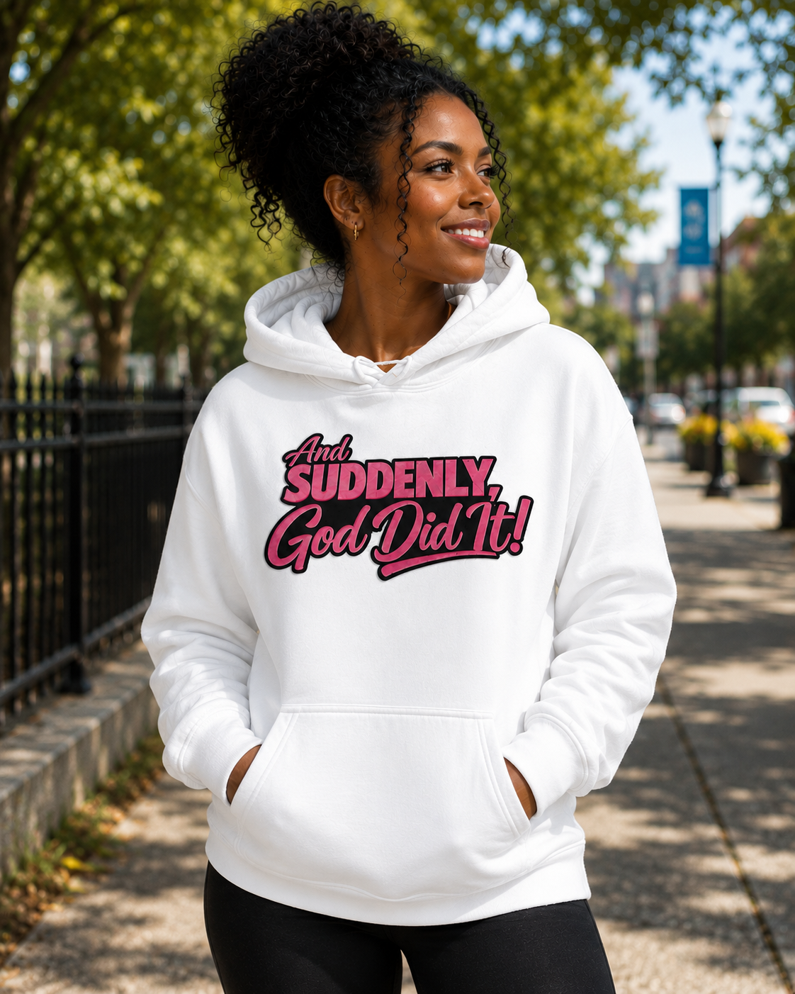And Suddenly God Did It Hoodie – Christian Faith Sweatshirt, Inspirational Religious Hoodie, Women’s Faith-Based Graphic Pullover