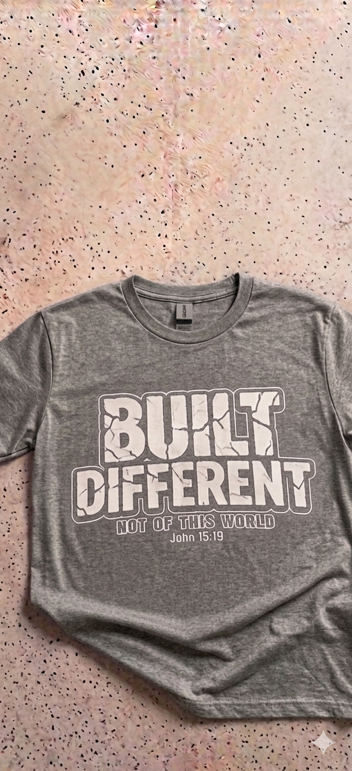 Built Different Christian T-Shirt | John 15:19 Faith Graphic Tee | Inspirational Streetwear Shirt