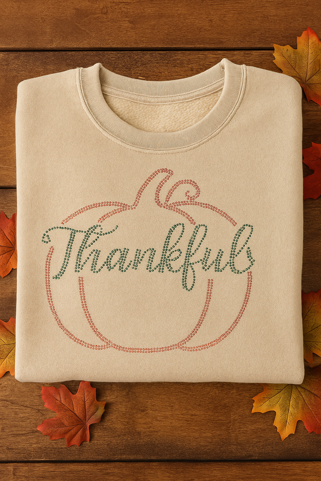 Pumpkin Thankful Rhinestone Sweatshirt