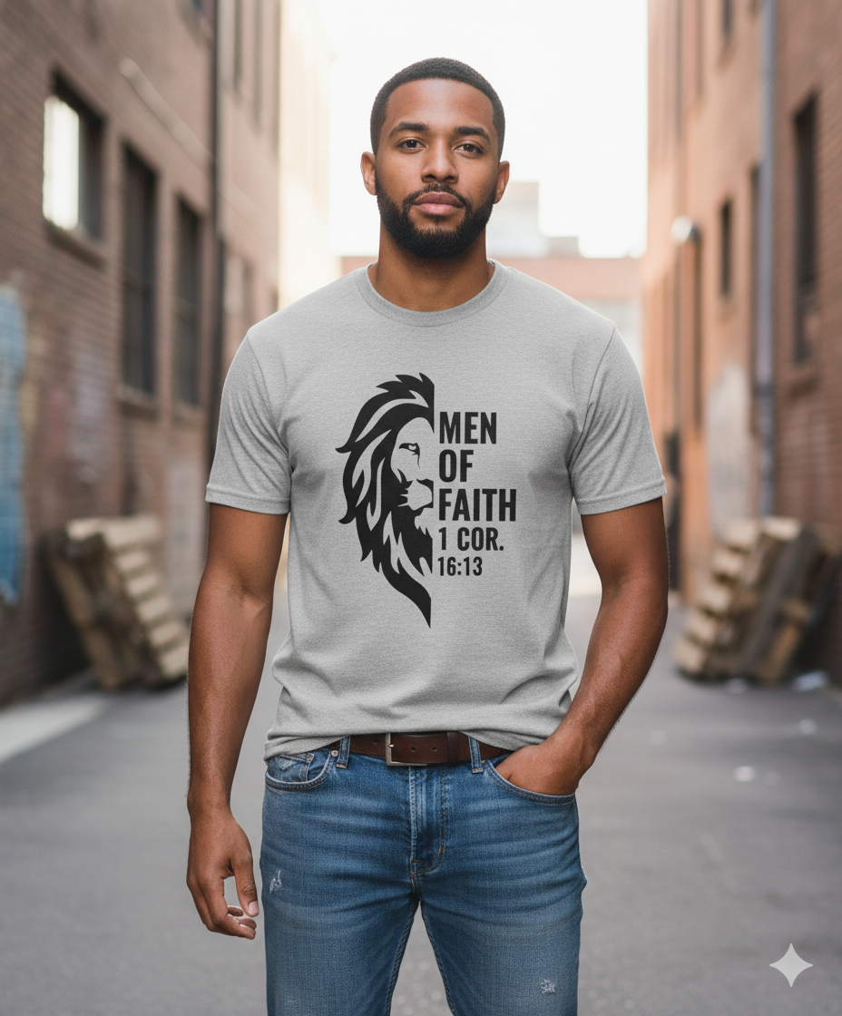 Men of Faith 1 COR. 16:13 - Christian T-Shirt | Inspirational Faith Apparel