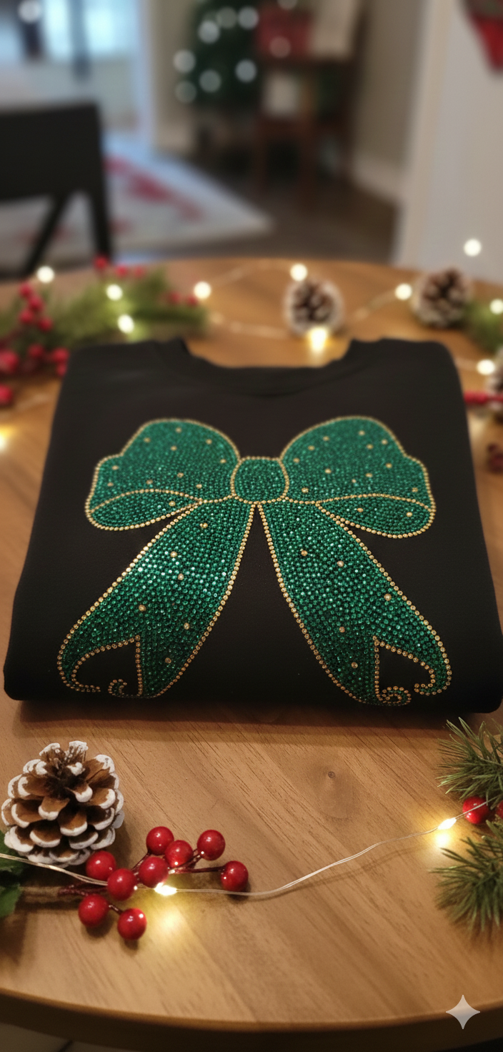 Rhinestone Christmas Bow