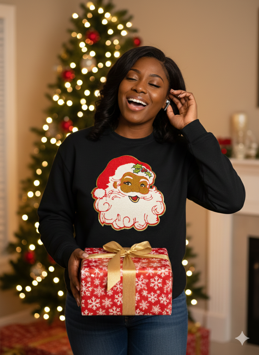 Red Christmas Santa Patch sweatshirt