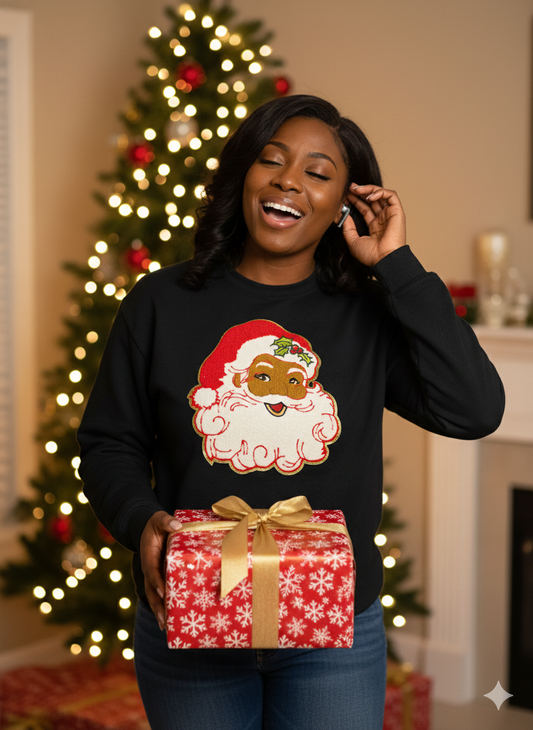 Red Christmas Santa Patch sweatshirt