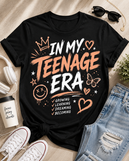 In My Teenage Era Shirt | Trendy Back to School Graphic Tee for Teen Girls | Cute Youth Shirt | First Day of School Outfit | Inspirational Student Tee