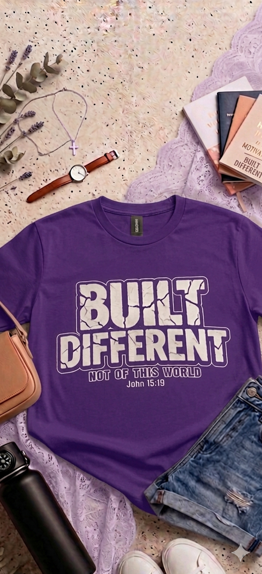 Built Different Christian T-Shirt | John 15:19 Faith Graphic Tee | Inspirational Streetwear Shirt