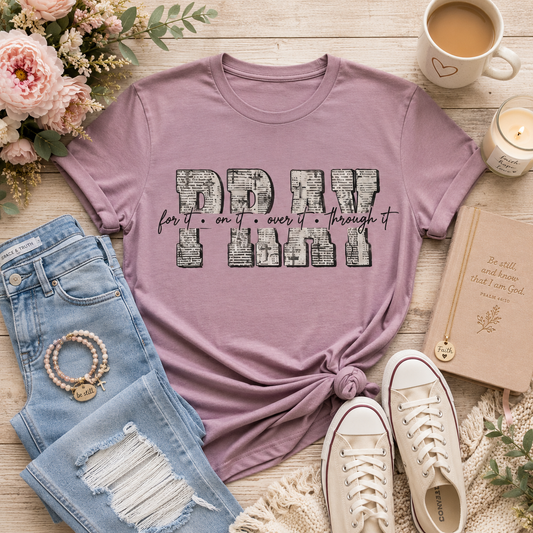 PRAY Christian Graphic Tee – Inspirational Faith Shirt on Natural Gildan Softstyle Tee