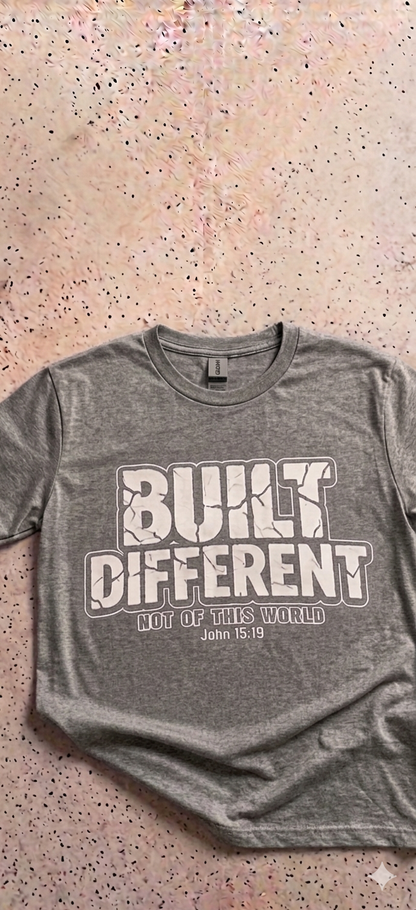 Built Different Christian T-Shirt | John 15:19 Faith Graphic Tee | Inspirational Streetwear Shirt