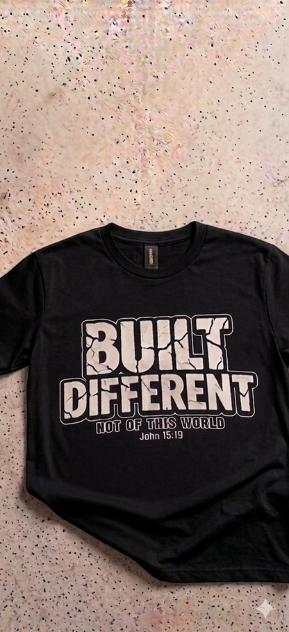 Built Different Christian T-Shirt | John 15:19 Faith Graphic Tee | Inspirational Streetwear Shirt
