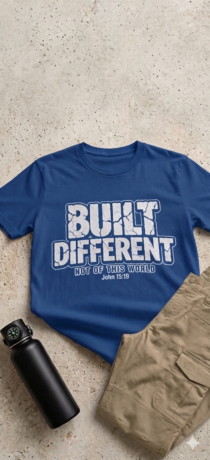 Built Different Christian T-Shirt | John 15:19 Faith Graphic Tee | Inspirational Streetwear Shirt