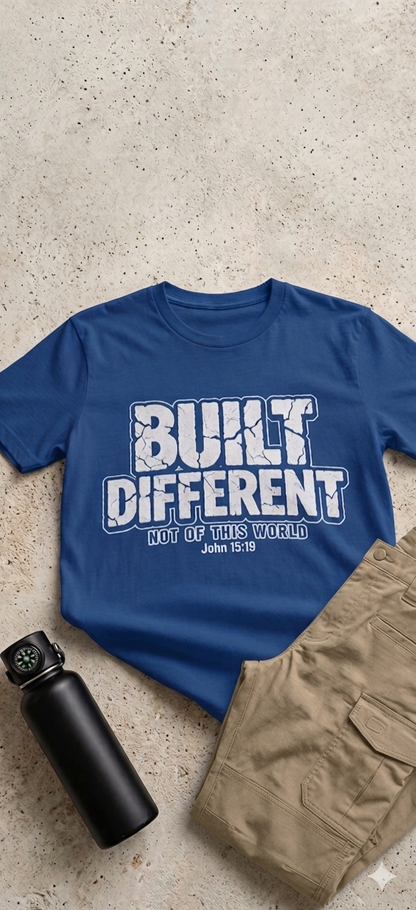 Built Different Christian T-Shirt | John 15:19 Faith Graphic Tee | Inspirational Streetwear Shirt